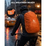 AiryLeben 25L Hiking Backpack with Helmet Holder and Rain Cover, Lightweight Camping Travel Day pack Cycling Backpack for Women Men (Black)
